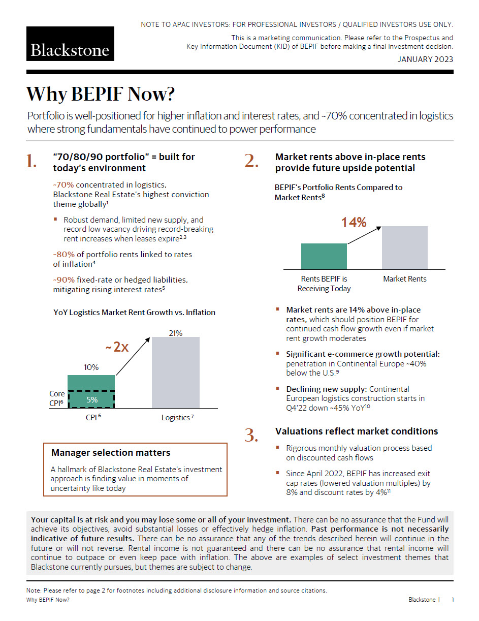 Why BEPIF Blackstone European Property Fund